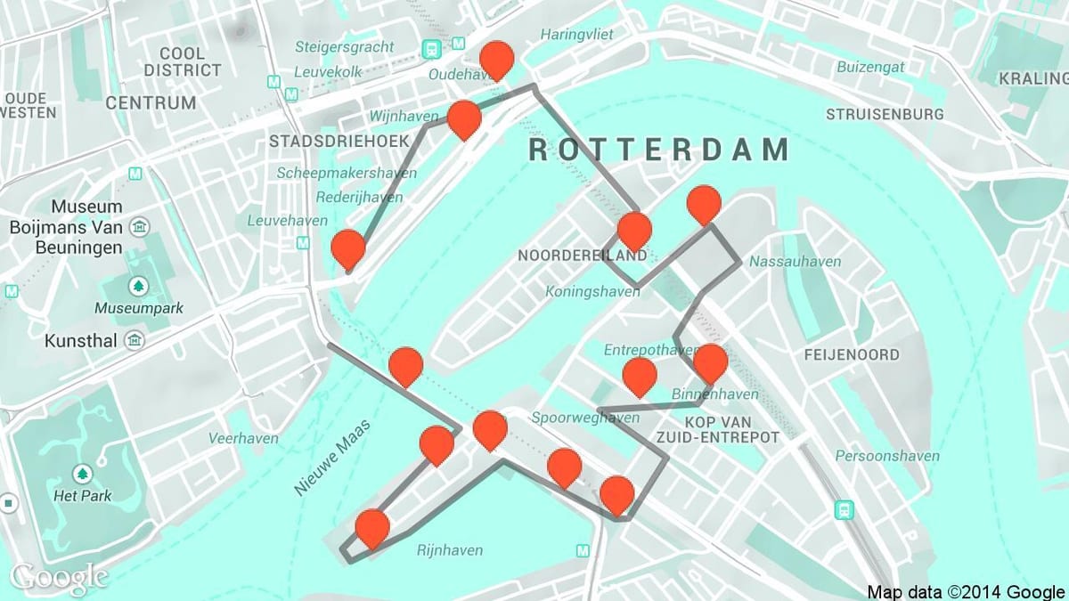 Kaart van de Rotterdamse architectuur 