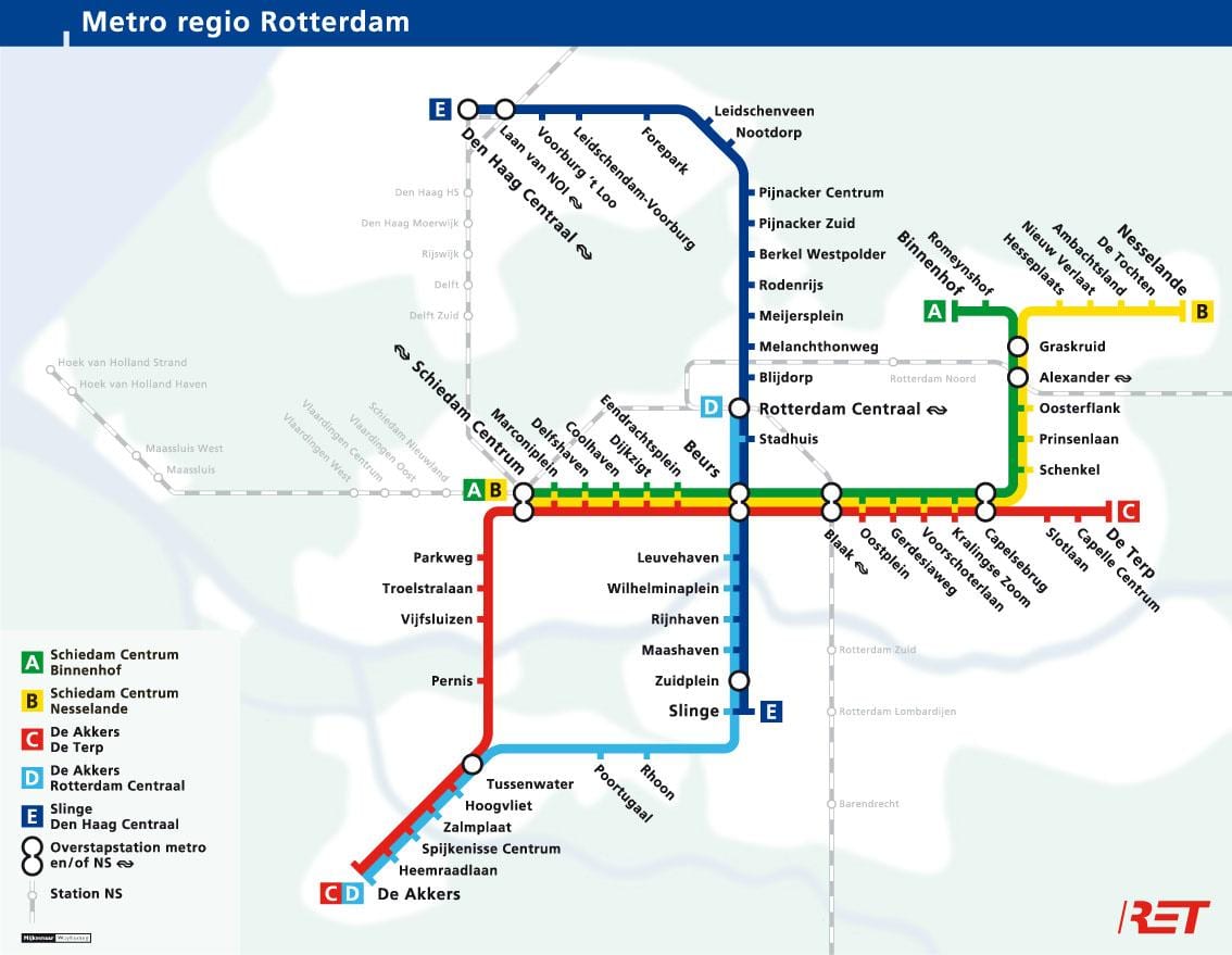 ret kaart Rotterdam