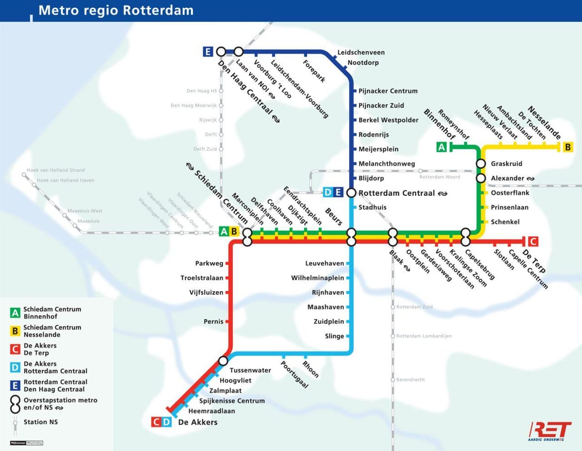 Rotterdam metro kaart