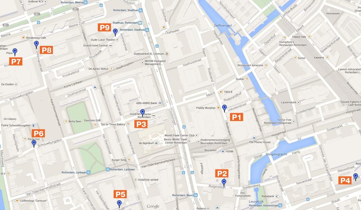 Kaart van Rotterdam parkeerzones 