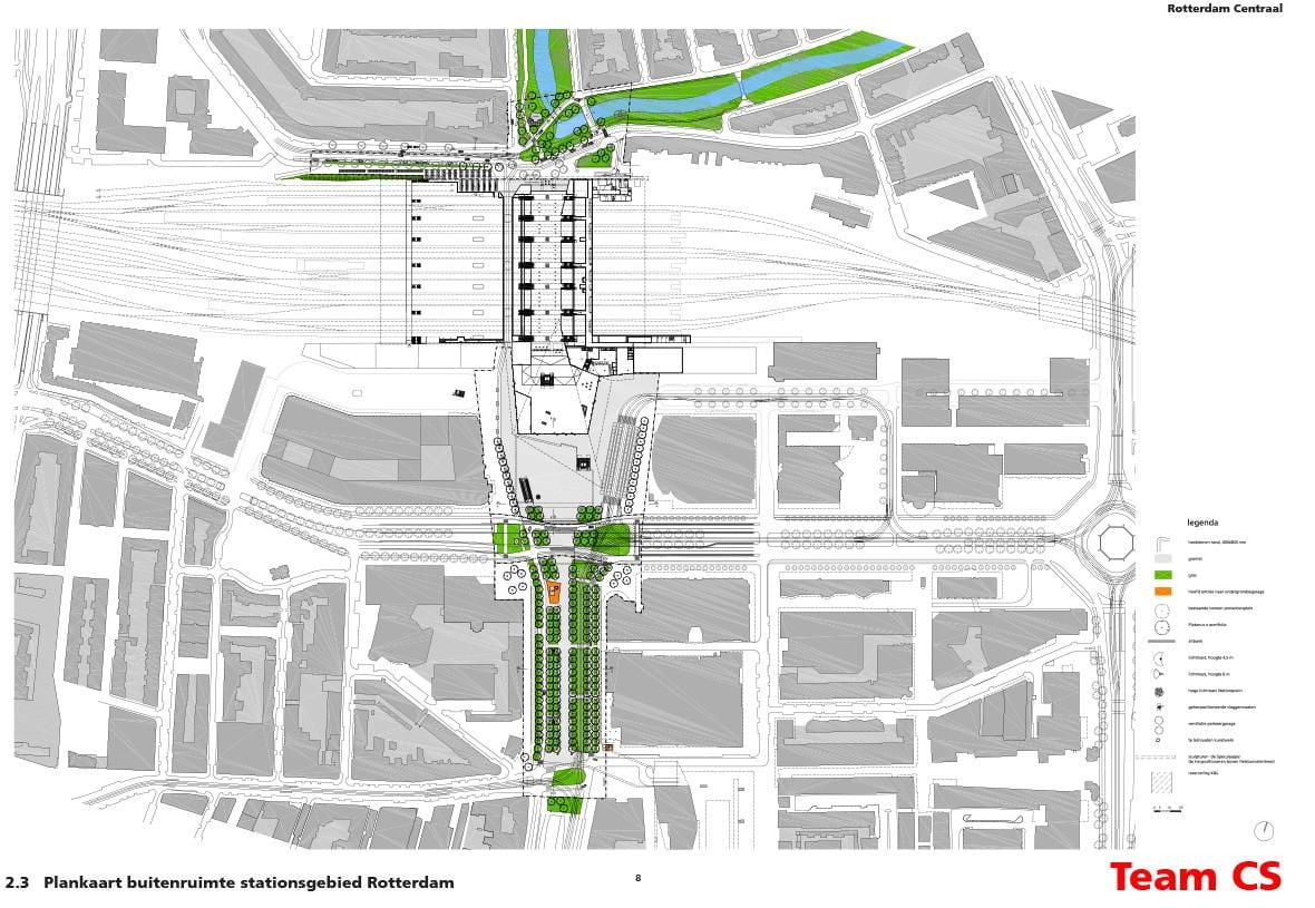 Het centraal station van Rotterdam kaart