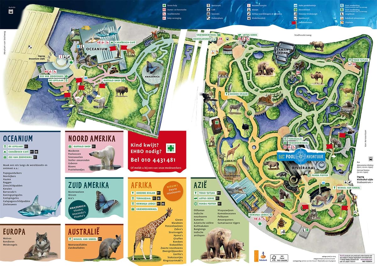 Kaart van Rotterdam zoo 