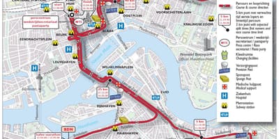Kaart van Rotterdam marathon 