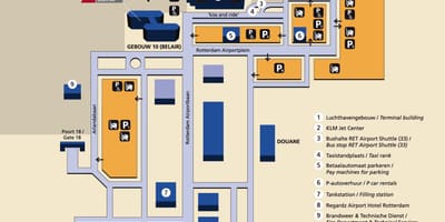 Kaart van Rotterdam airport 